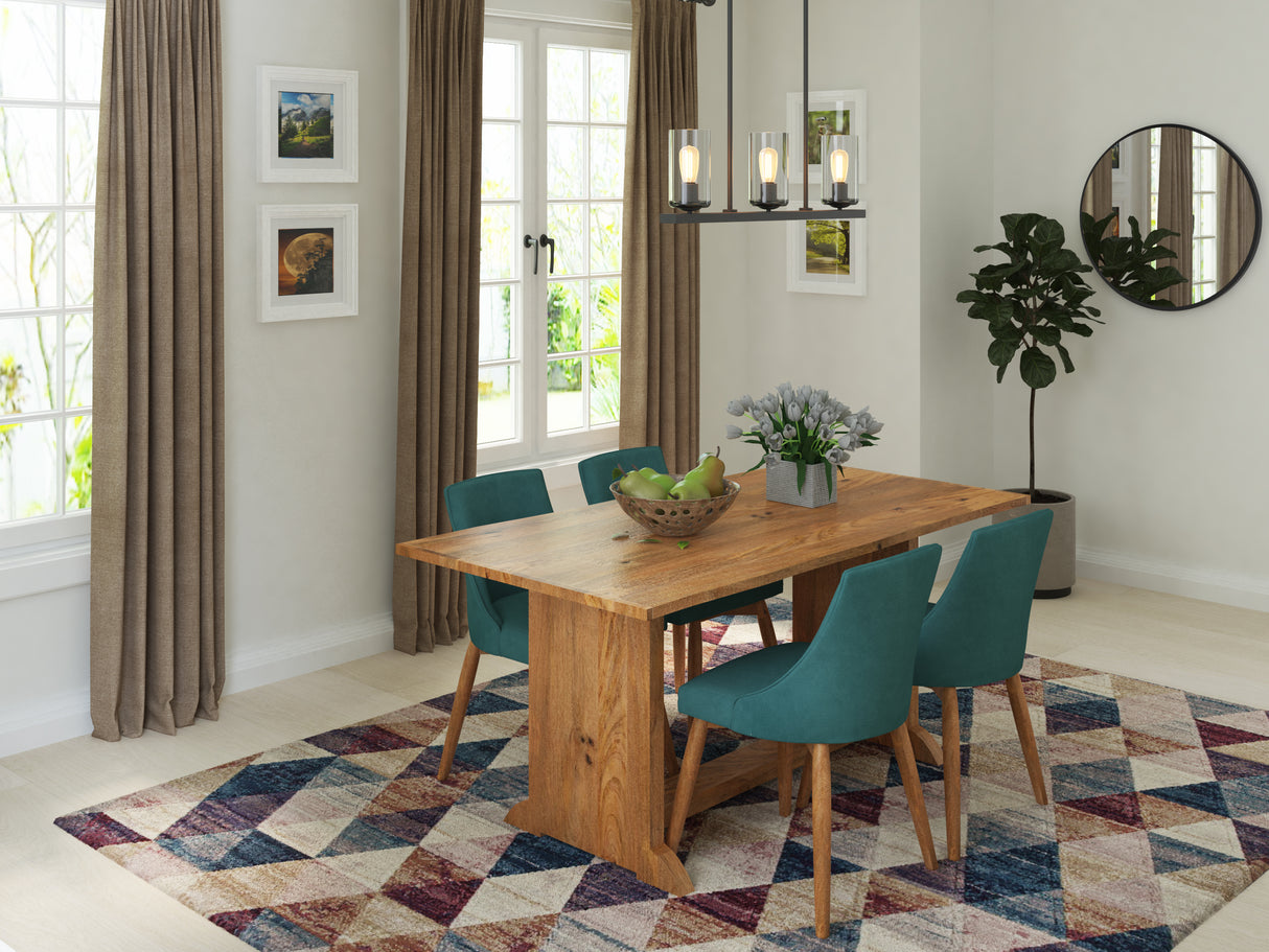 Svelte Solid Wood Dining Table And Chairs Set