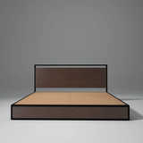 Indo Powder Coated Metal King Size Bed With MDF Wood In Wenge Brew