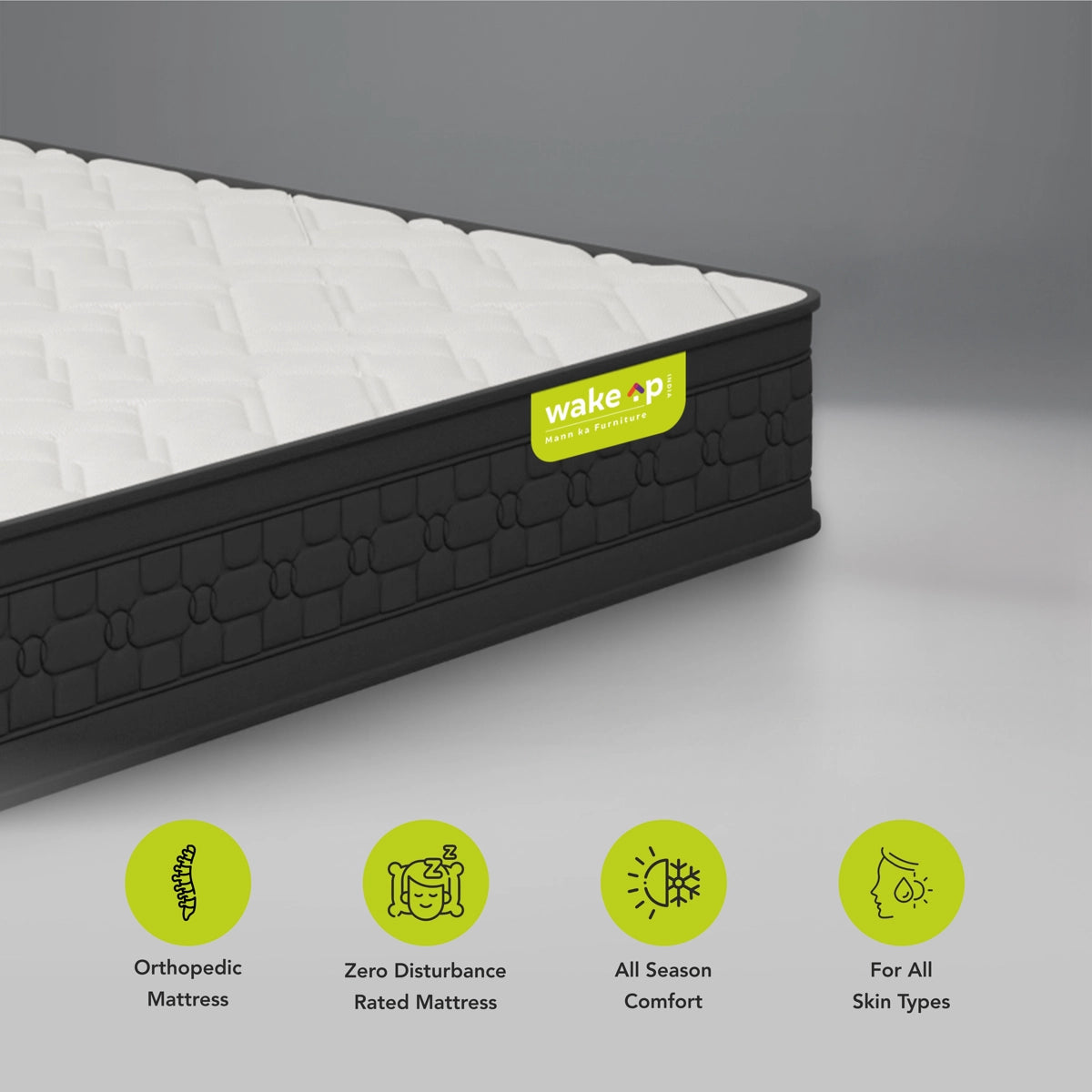 Wakeup India | Luxuriate Hybrid Mattress | Memory foam with Pocket Spring | 10 Years Warranty | Medium Firm