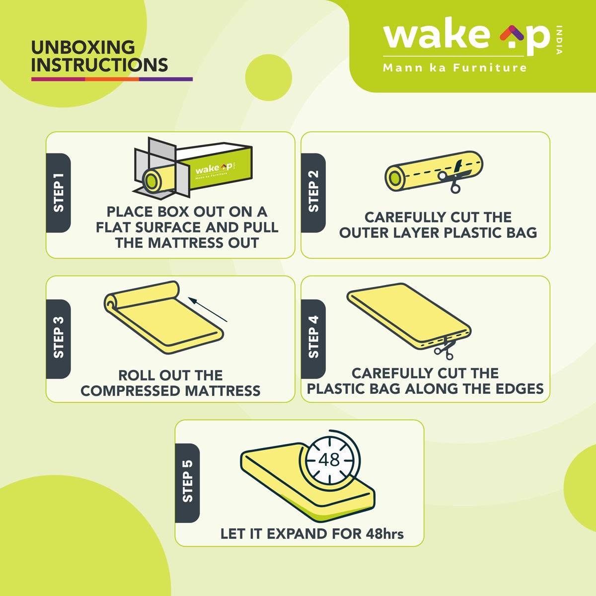 Wakeup India | Luxuriate Hybrid Mattress | Memory foam with Pocket Spring | 10 Years Warranty | Medium Firm