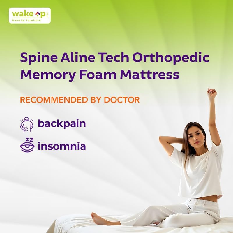 Wakeup India | Imperious Mattress | Spine Align Orthopedic Memory Foam | 10 Year Warranty | Medium Firm
