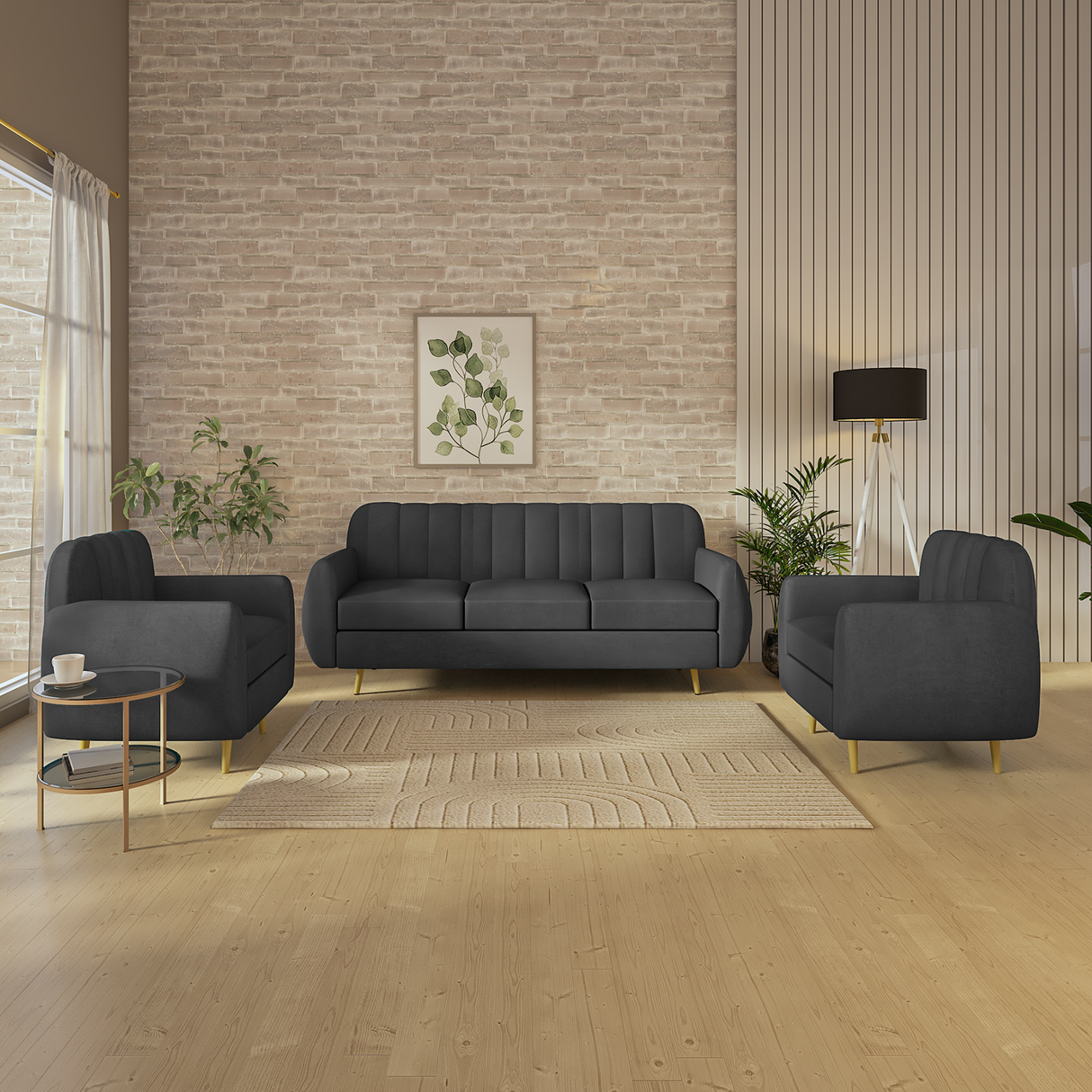 Hazy High Density Foam Sofa Set