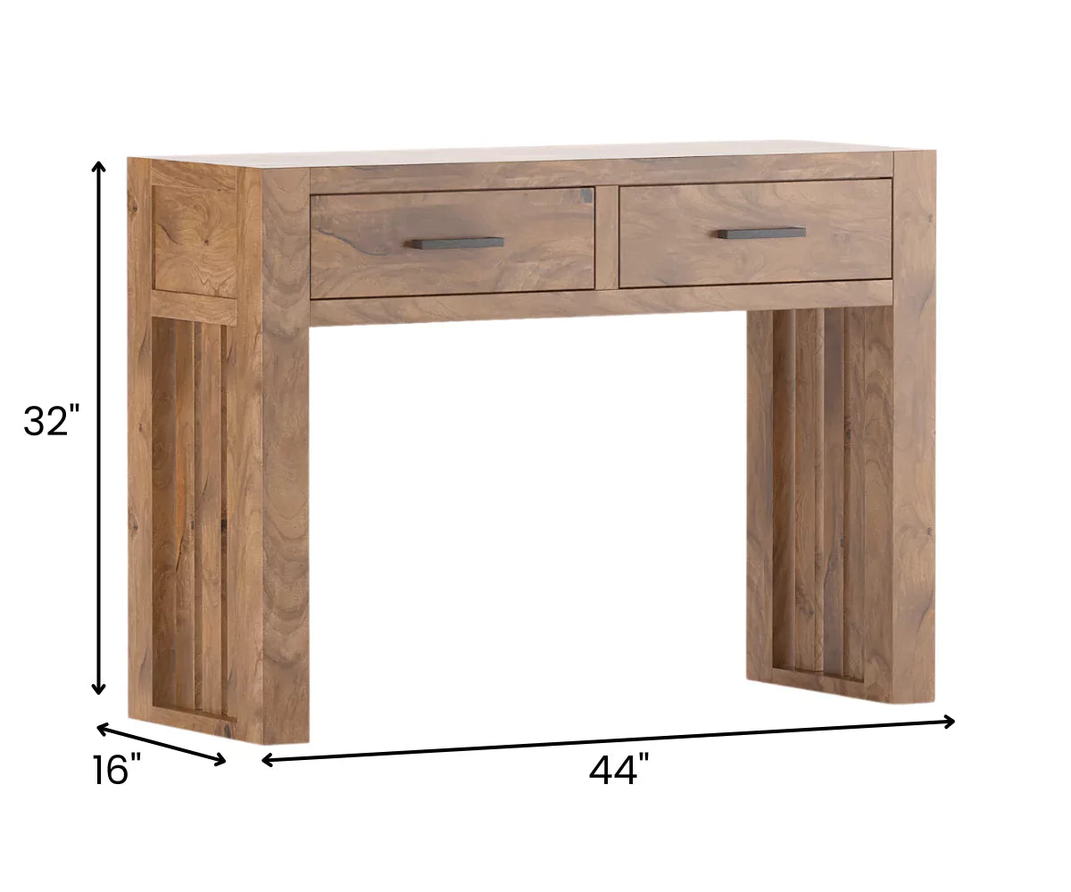 Aurorium Solid Wood 2 Drawer Console Table