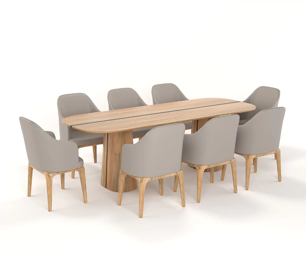 Brevona Solid Wood Dining Table and Chairs Set
