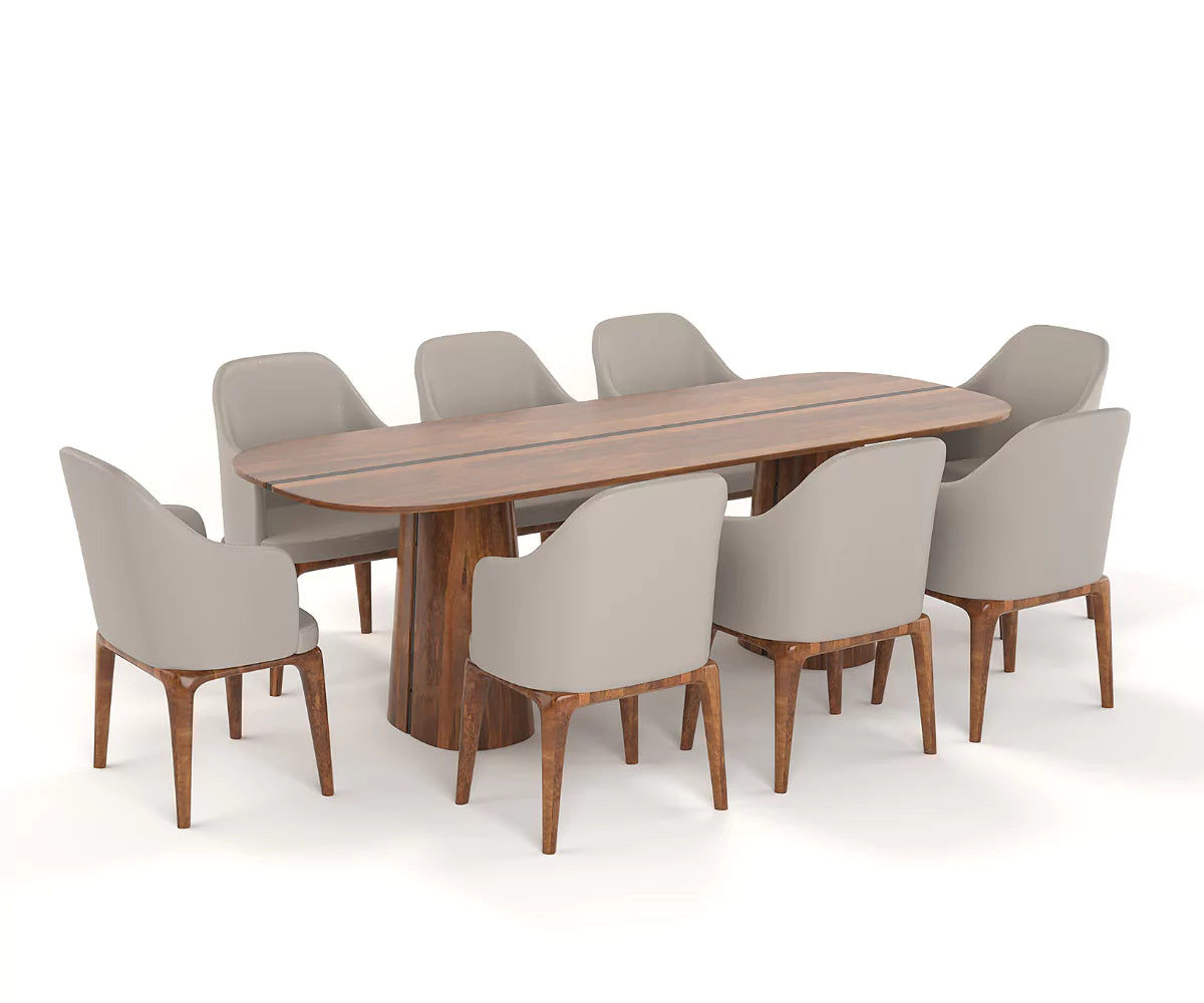 Brevona Solid Wood Dining Table and Chairs Set