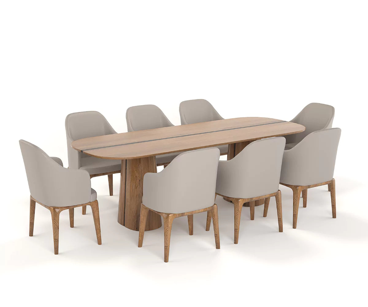 Brevona Solid Wood Dining Table and Chairs Set
