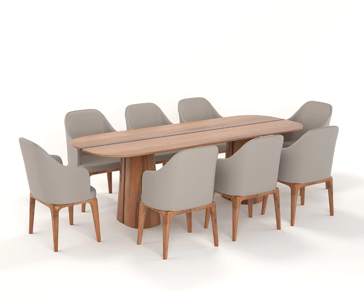 Brevona Solid Wood Dining Table and Chairs Set