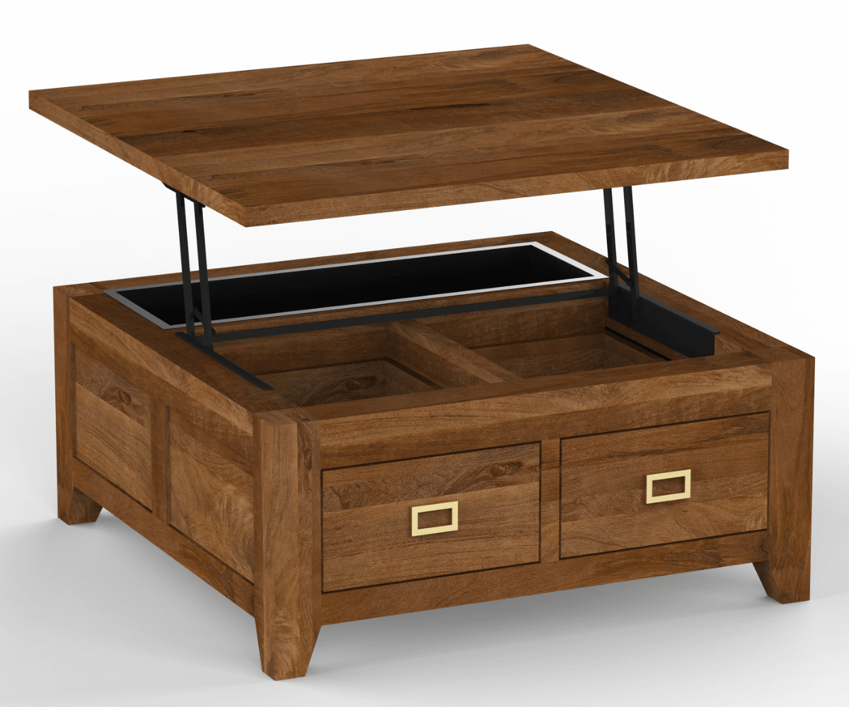 Lift Top Coffee Table with Storage | Wooden Square Coffee Table