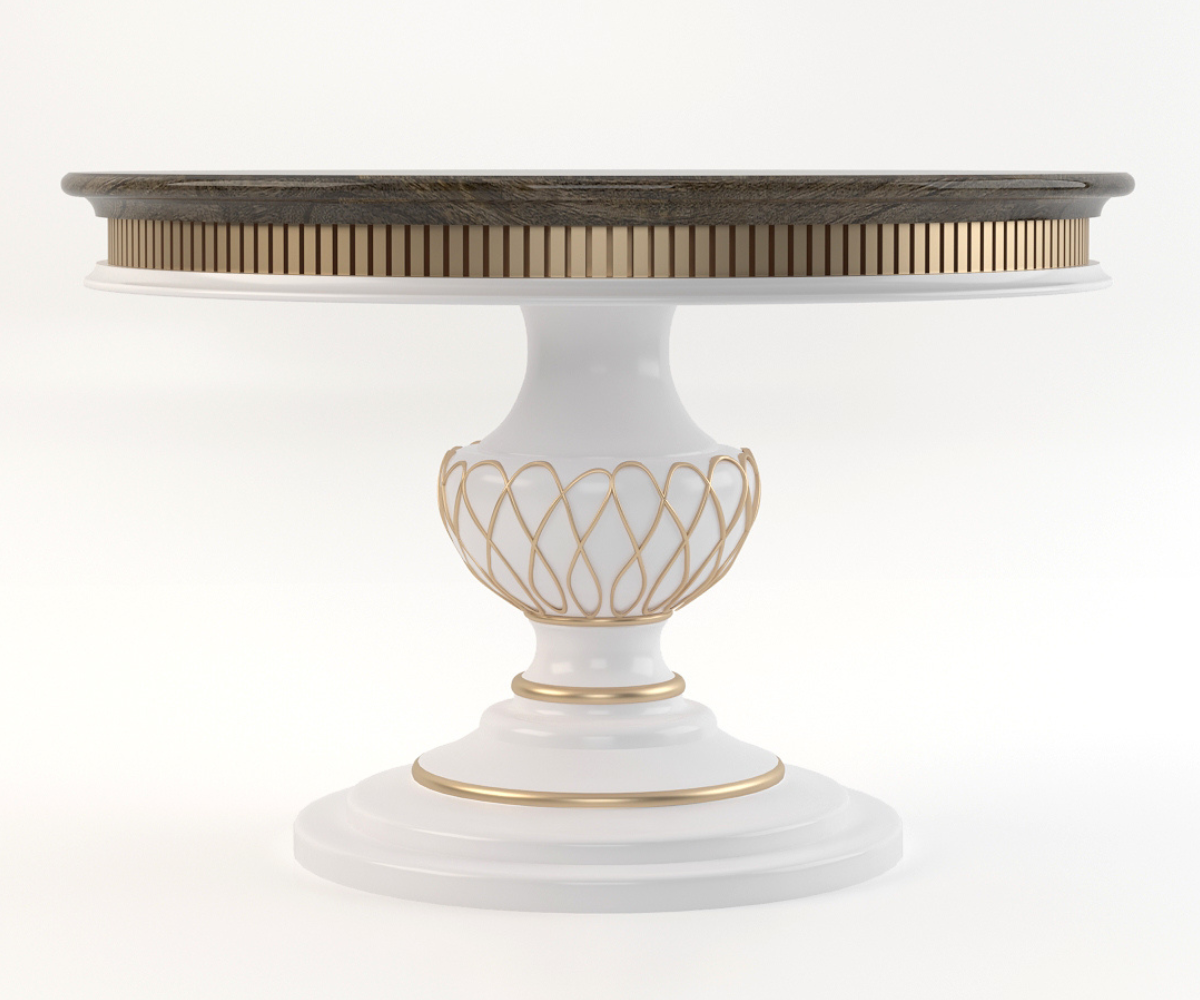 Celestiva Luxury Solid Wood Round Dining Table in White Finish