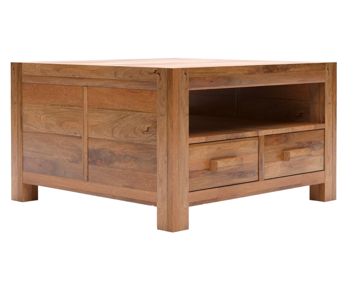 Clifton Solid Wood Square Coffee Table - Clay Brown