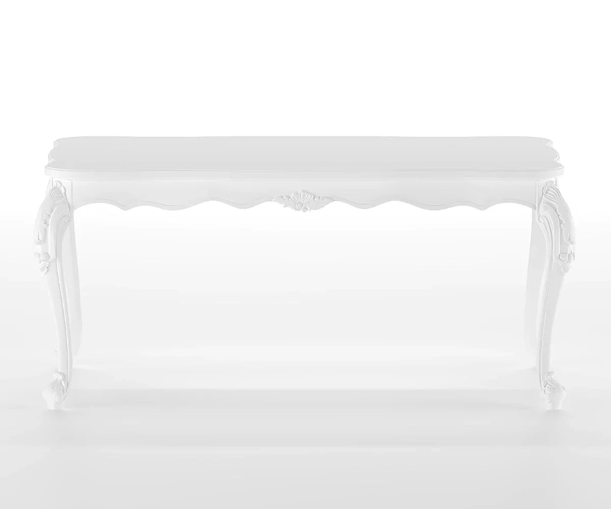 Countryside Solid Wood Luxury White Dining Set - Only Table Front View