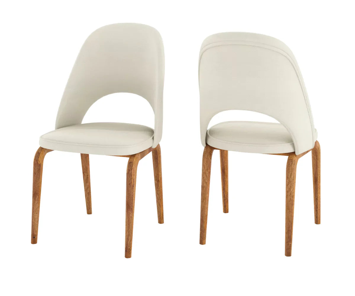 Fexoria Fabric Dining Chairs Set of 2 - Clay Brown Finish