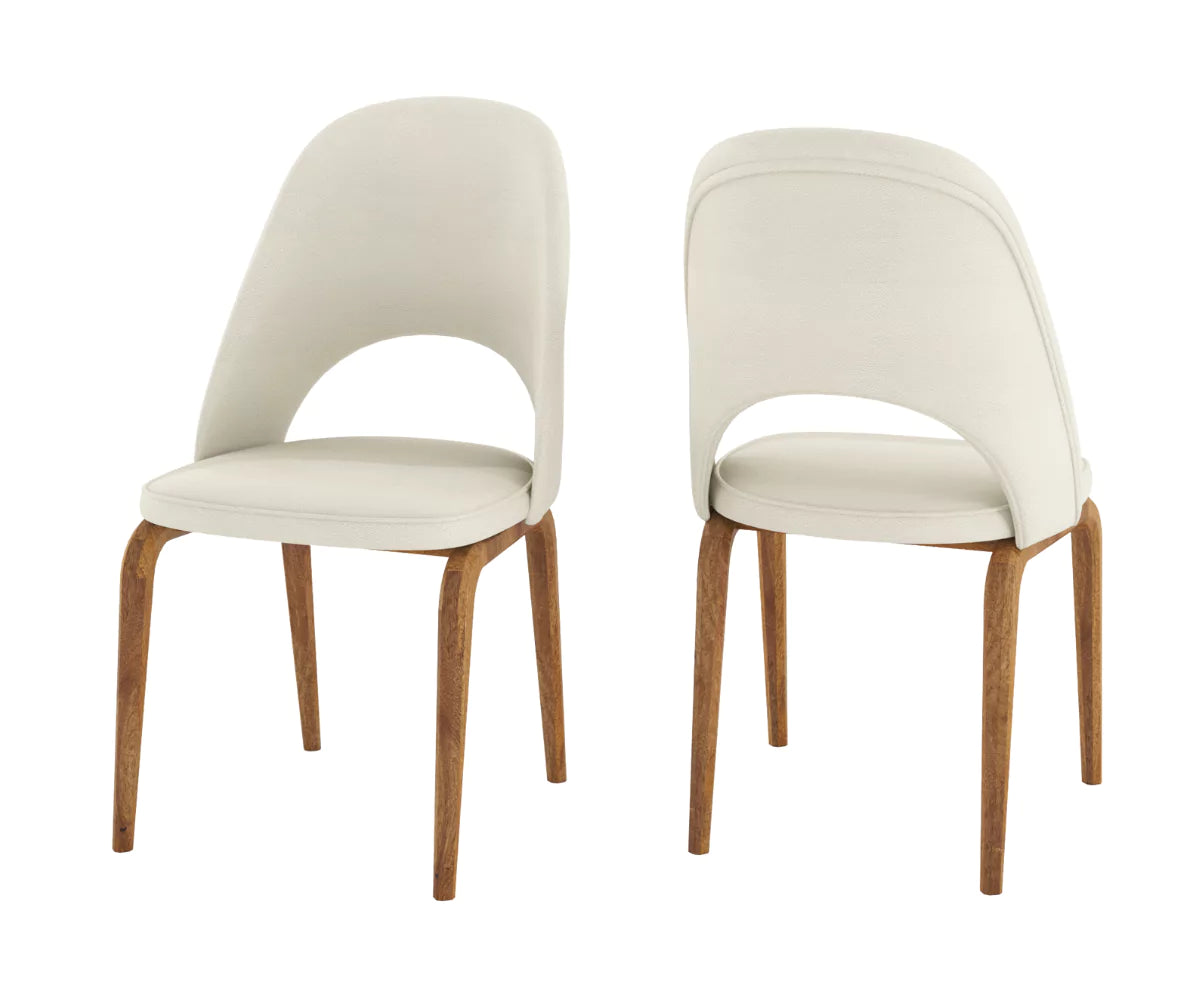 Fexoria Fabric Dining Chairs Set of 2 - Mocha Finish