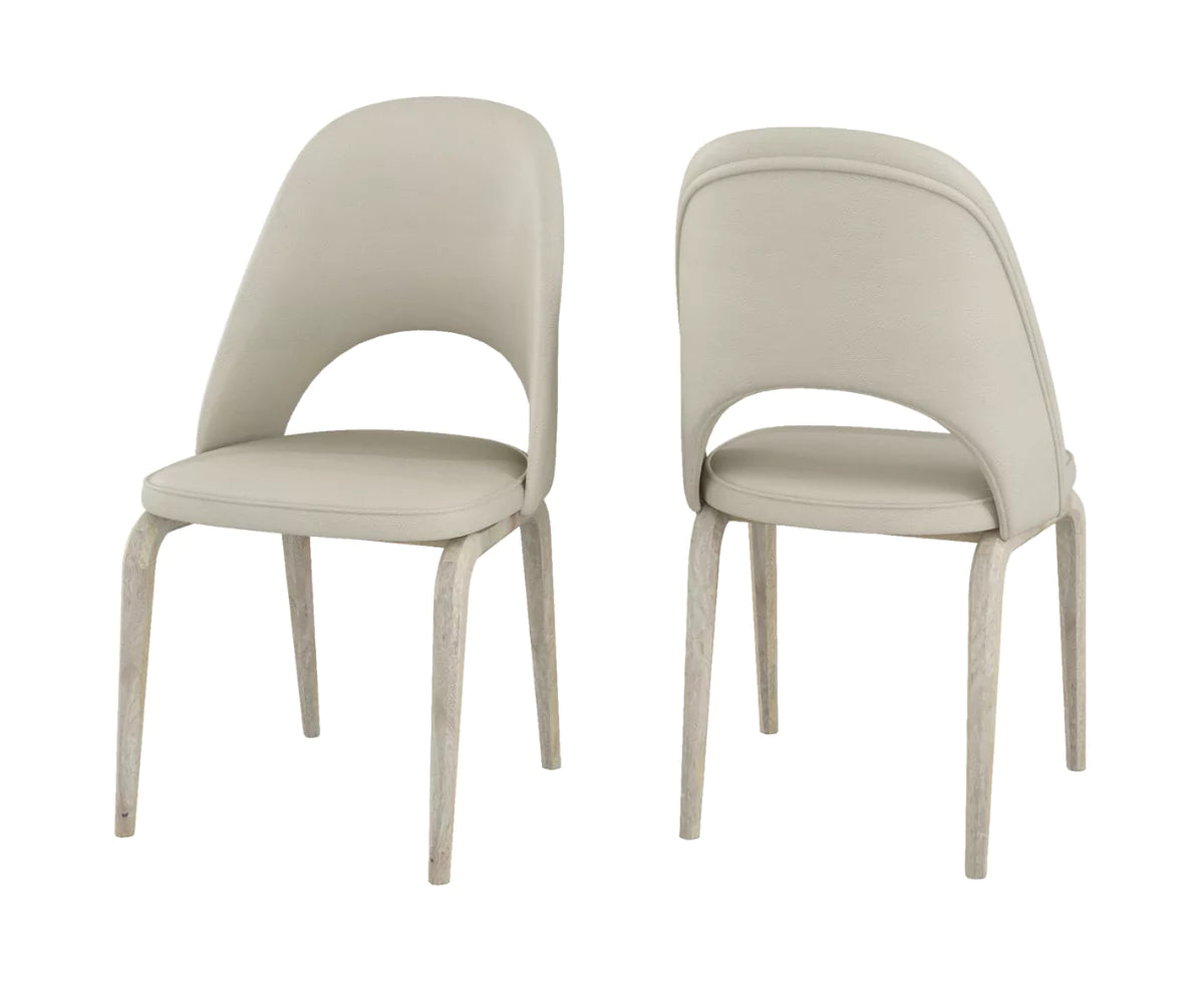 Fexoria Fabric Dining Chairs Set of 2 - White Prime Finish