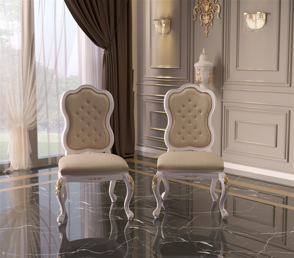 Celestiva Luxury Upholstered Dining Chair Set of 2