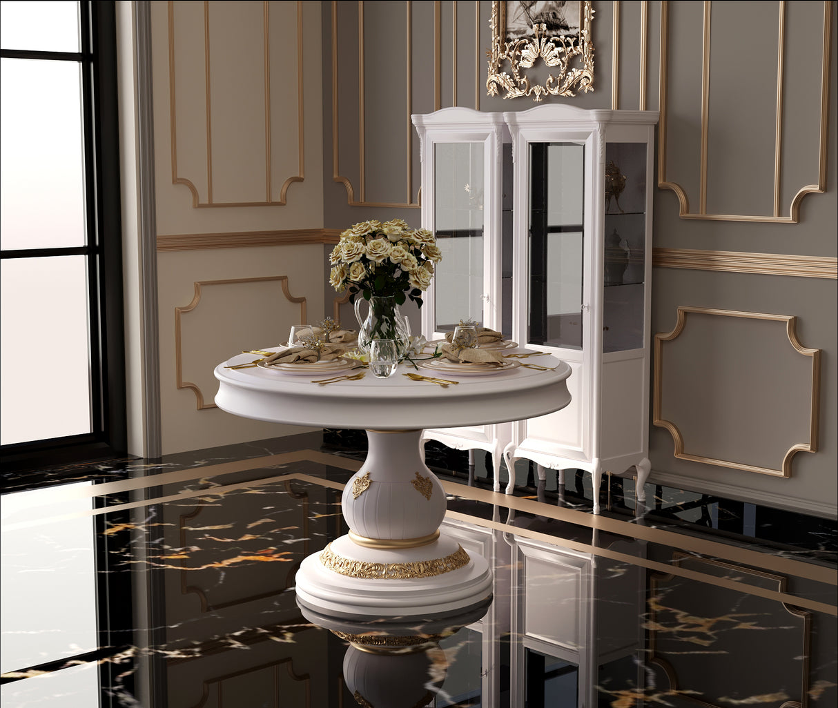 Nyxor Luxury Solid Wood Round Dining Table