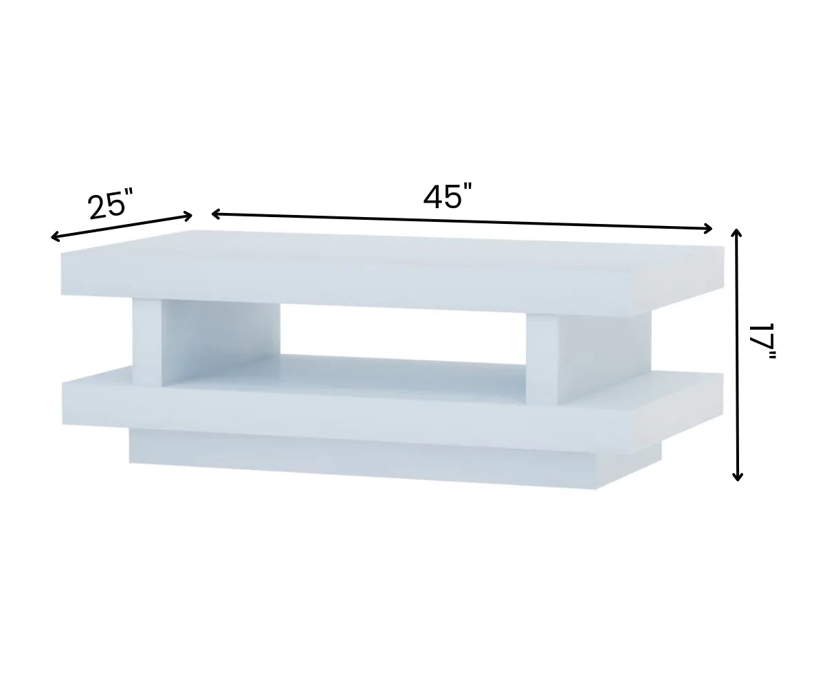 Incometra Solid Wood White Coffee Table