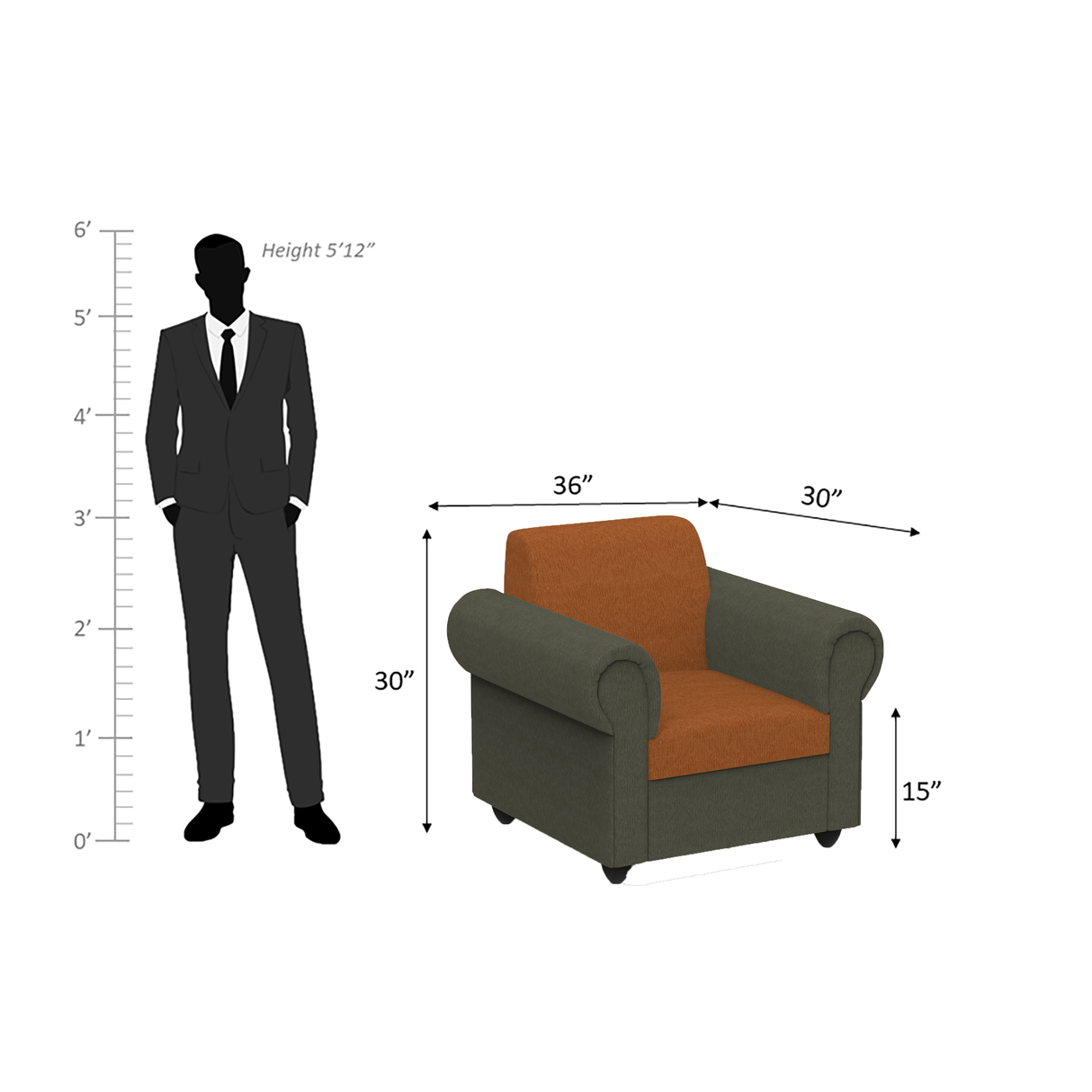 Snugy PU Foam And Gaze Spring Sofa Set