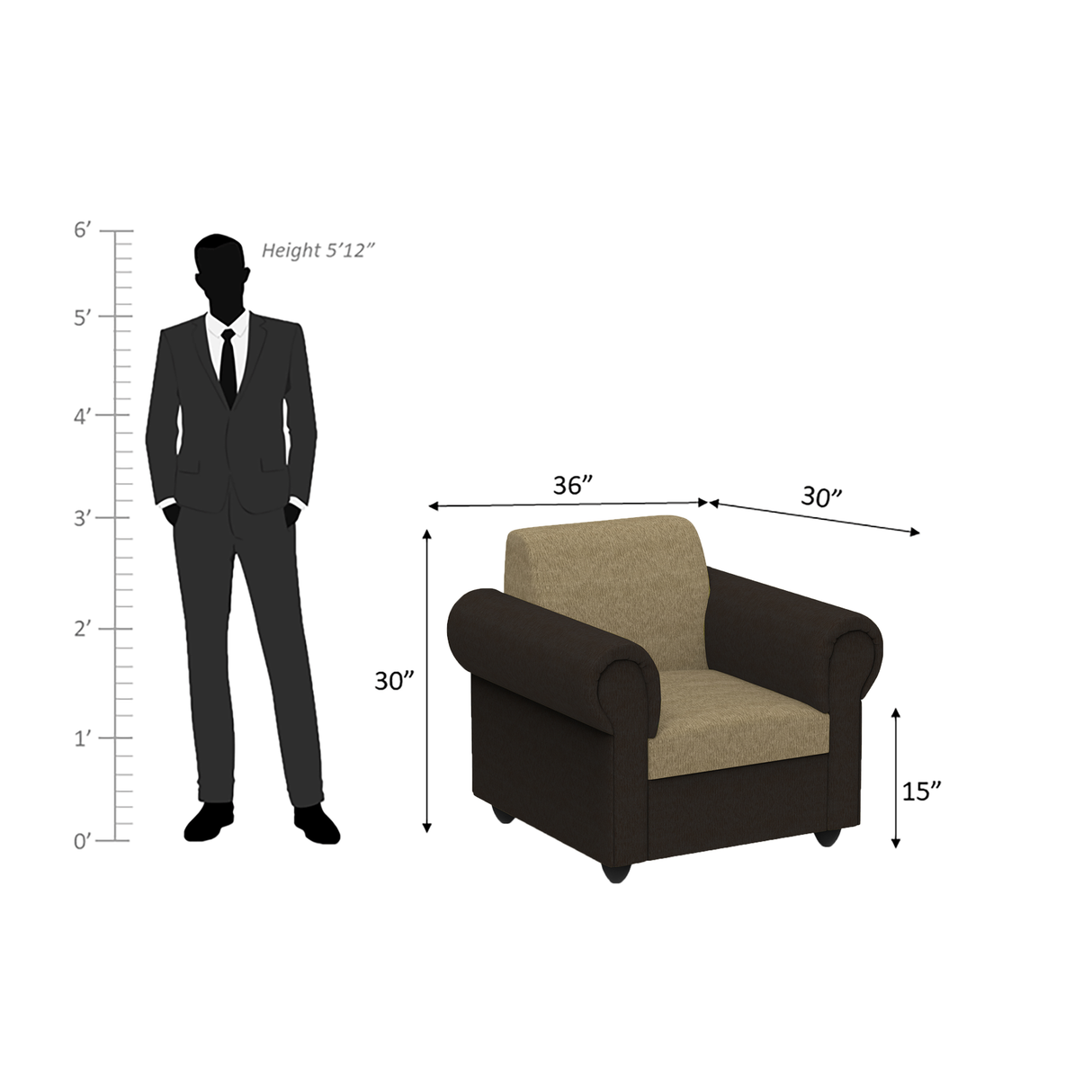 Snugy PU Foam And Gaze Spring Sofa Set