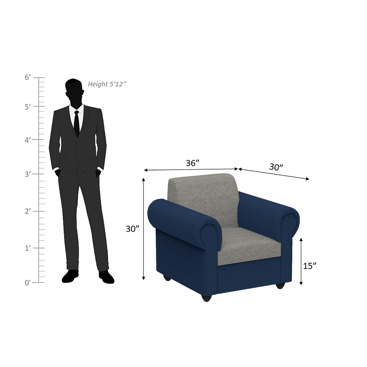 Snugy PU Foam And Gaze Spring Sofa Set