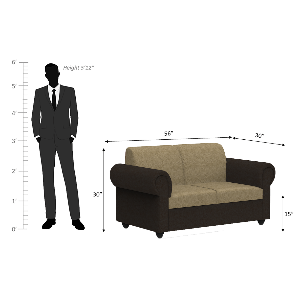 Snugy PU Foam And Gaze Spring Sofa Set