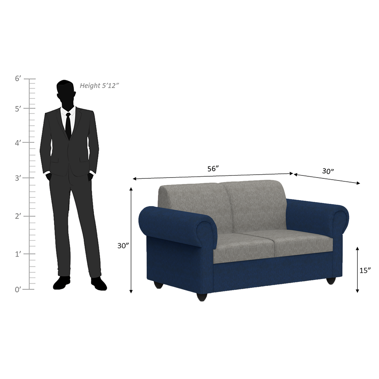 Snugy PU Foam And Gaze Spring Sofa Set