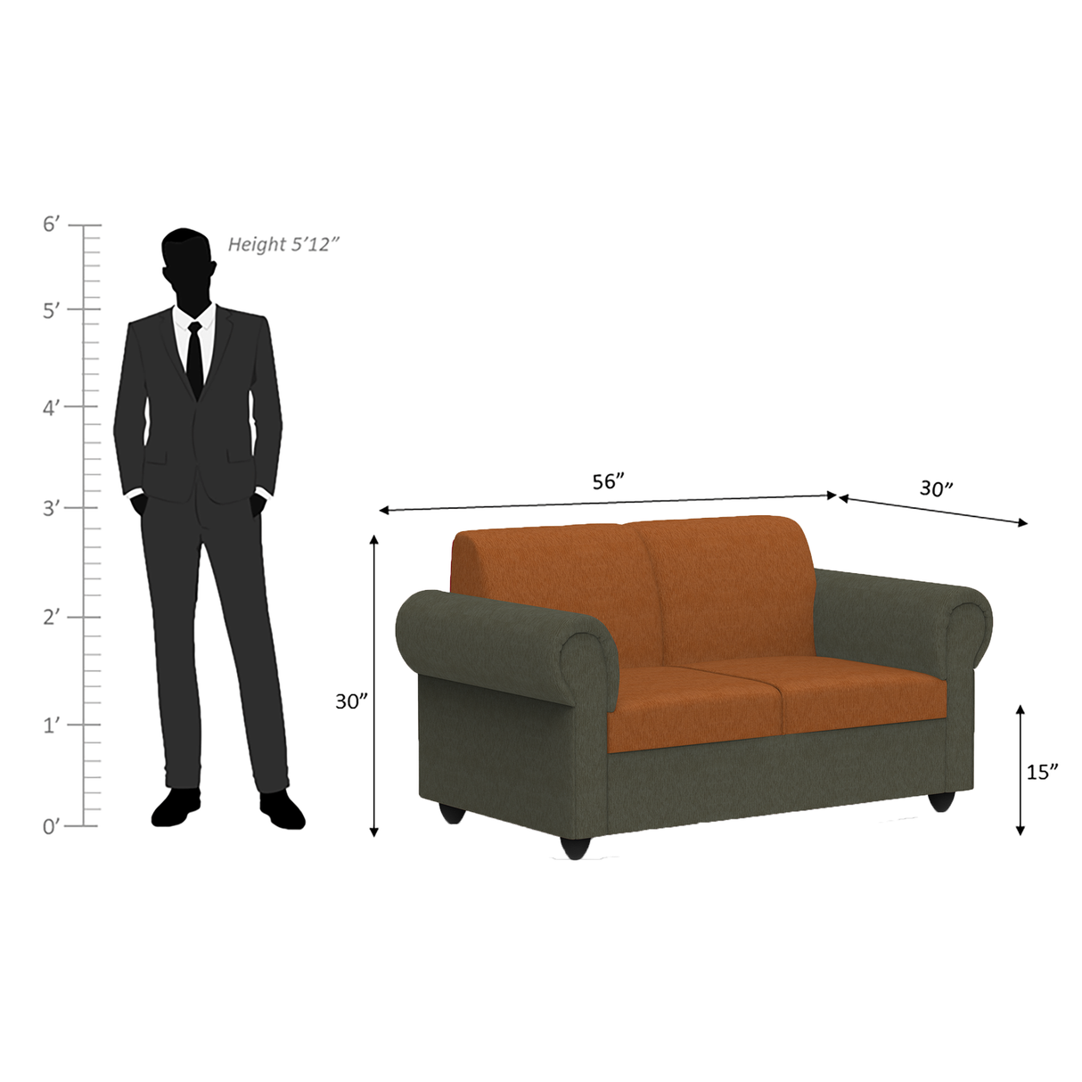 Snugy PU Foam And Gaze Spring Sofa Set