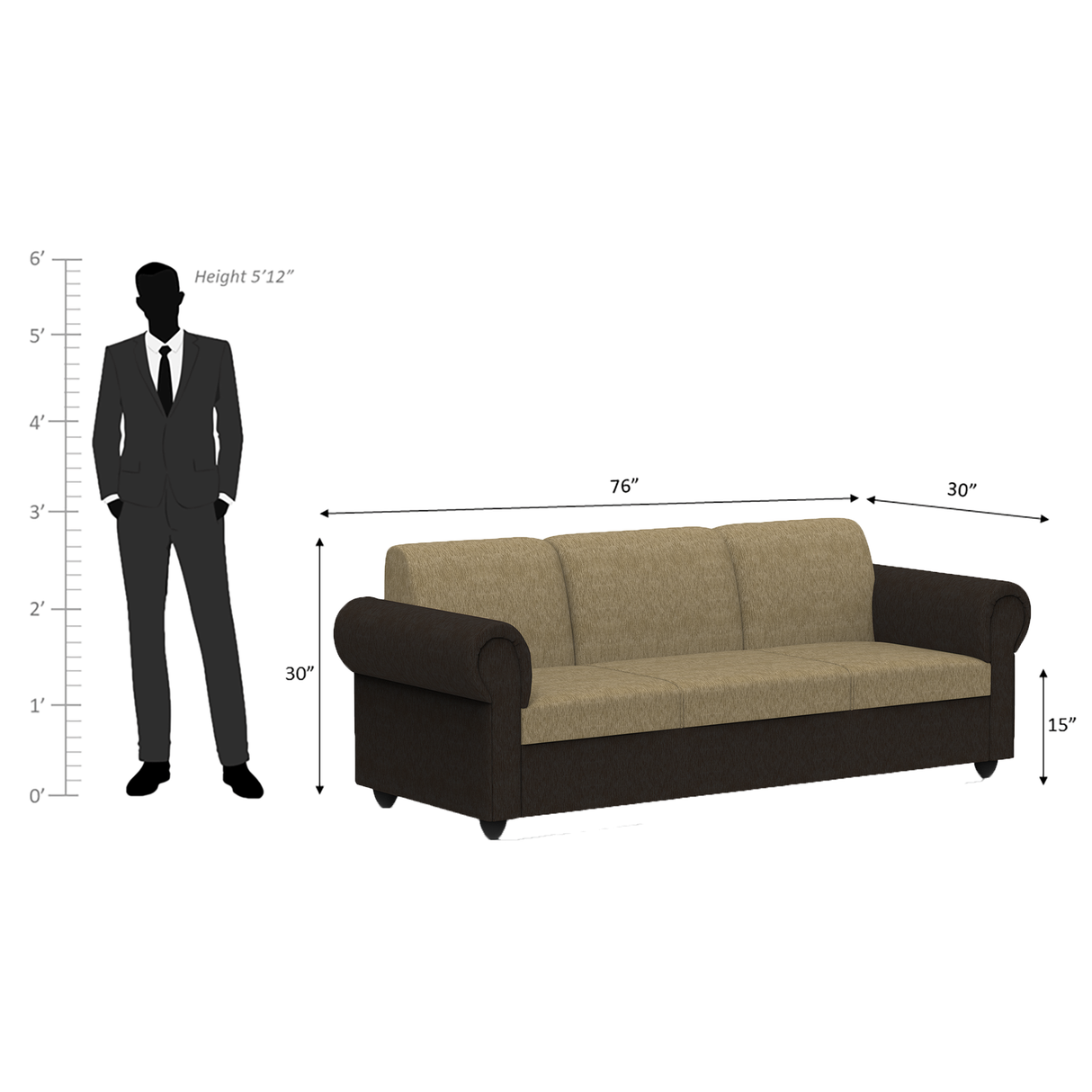 Snugy PU Foam And Gaze Spring Sofa Set