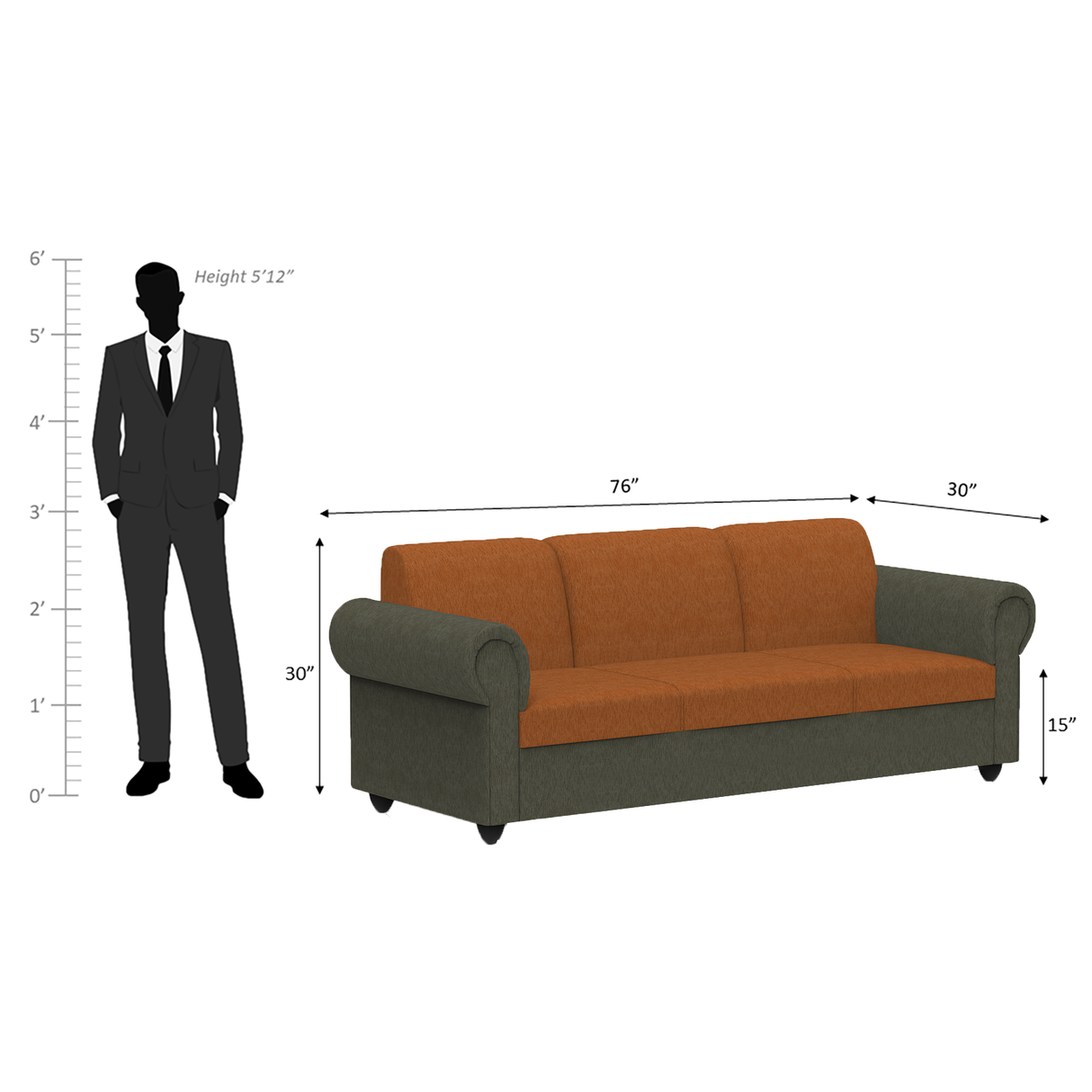 Snugy PU Foam And Gaze Spring Sofa Set