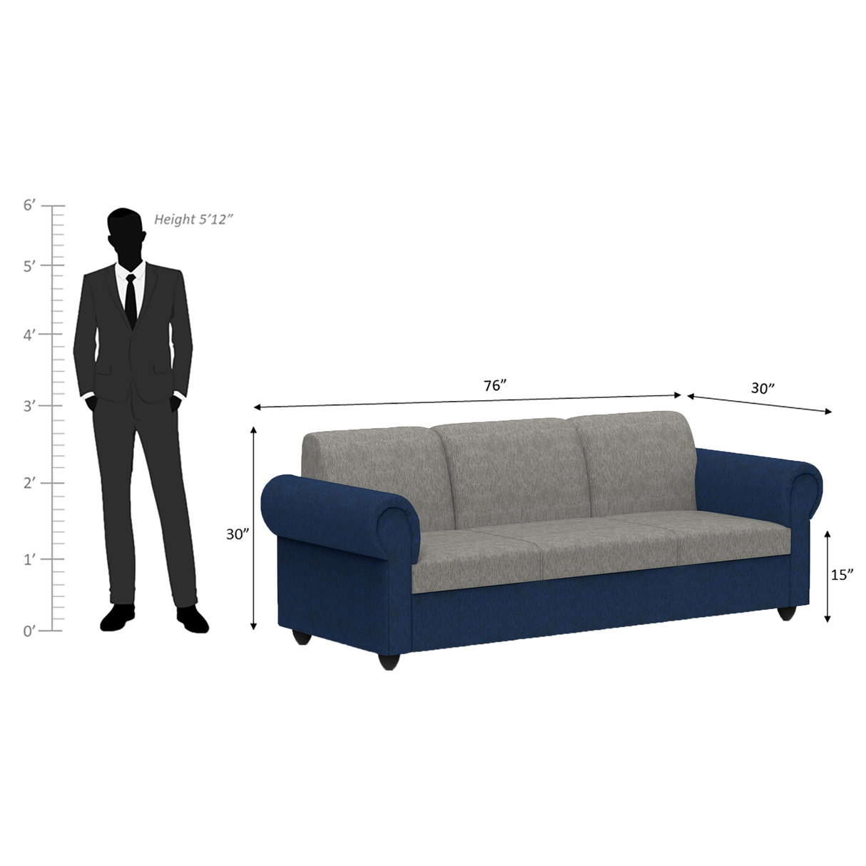 Snugy PU Foam And Gaze Spring Sofa Set