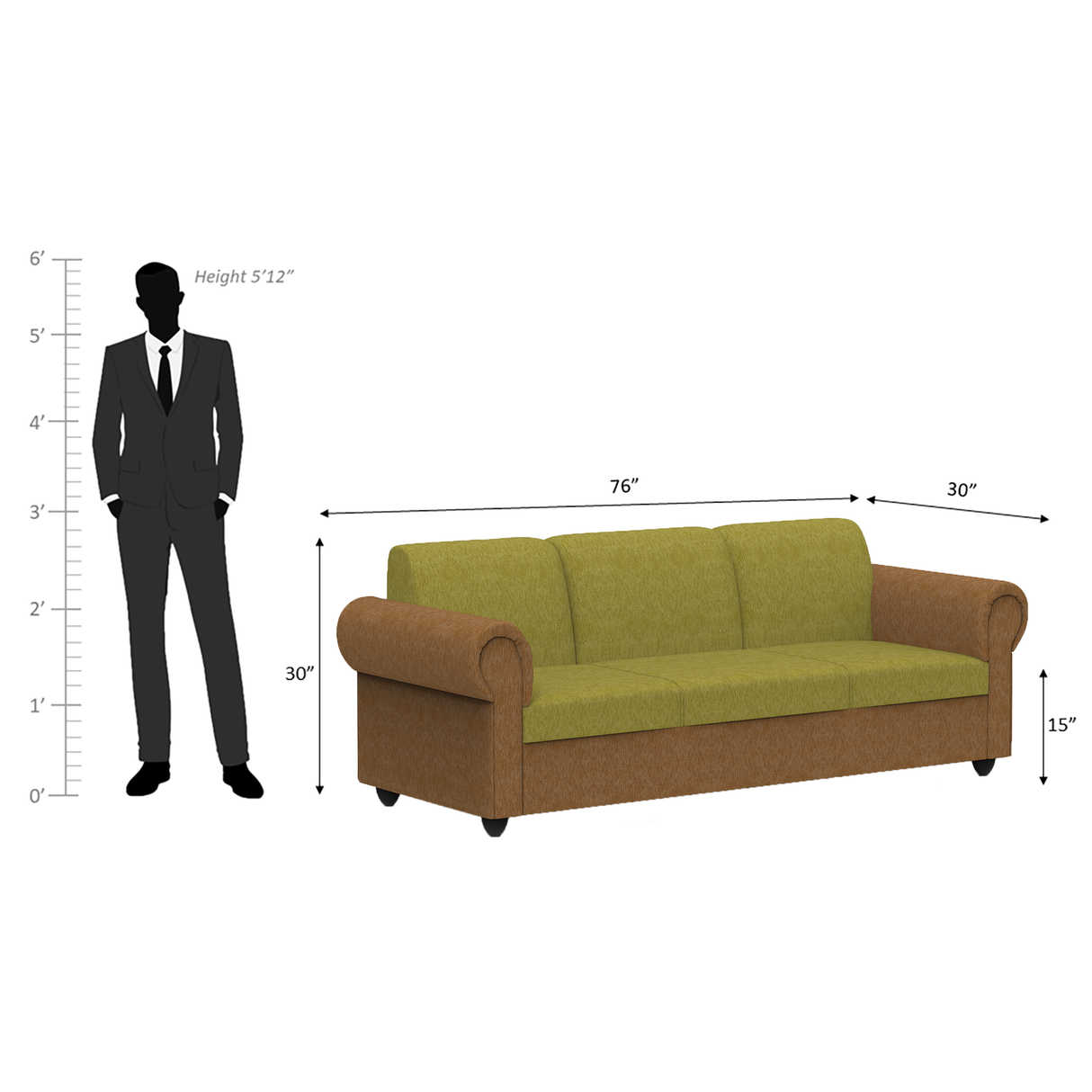 Snugy PU Foam And Gaze Spring Sofa Set