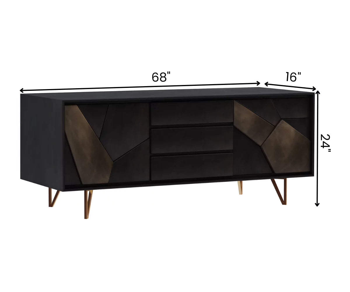 Minimalist Marvels Solid Wood TV Unit - Dimensions