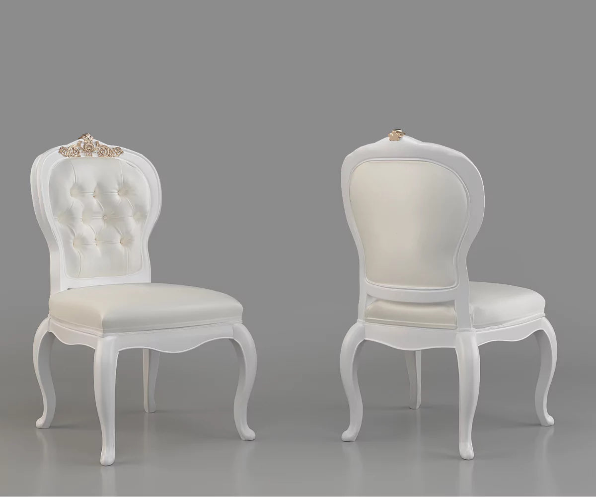 Nyxor Luxury Upholstered Dining Chairs, White.