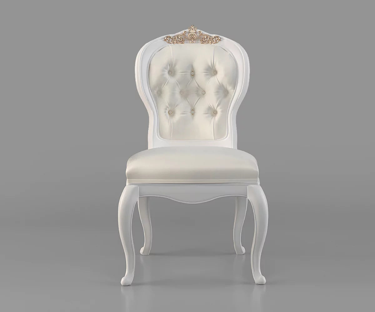 Nyxor Luxury Upholstered Dining Chair, Front View.
