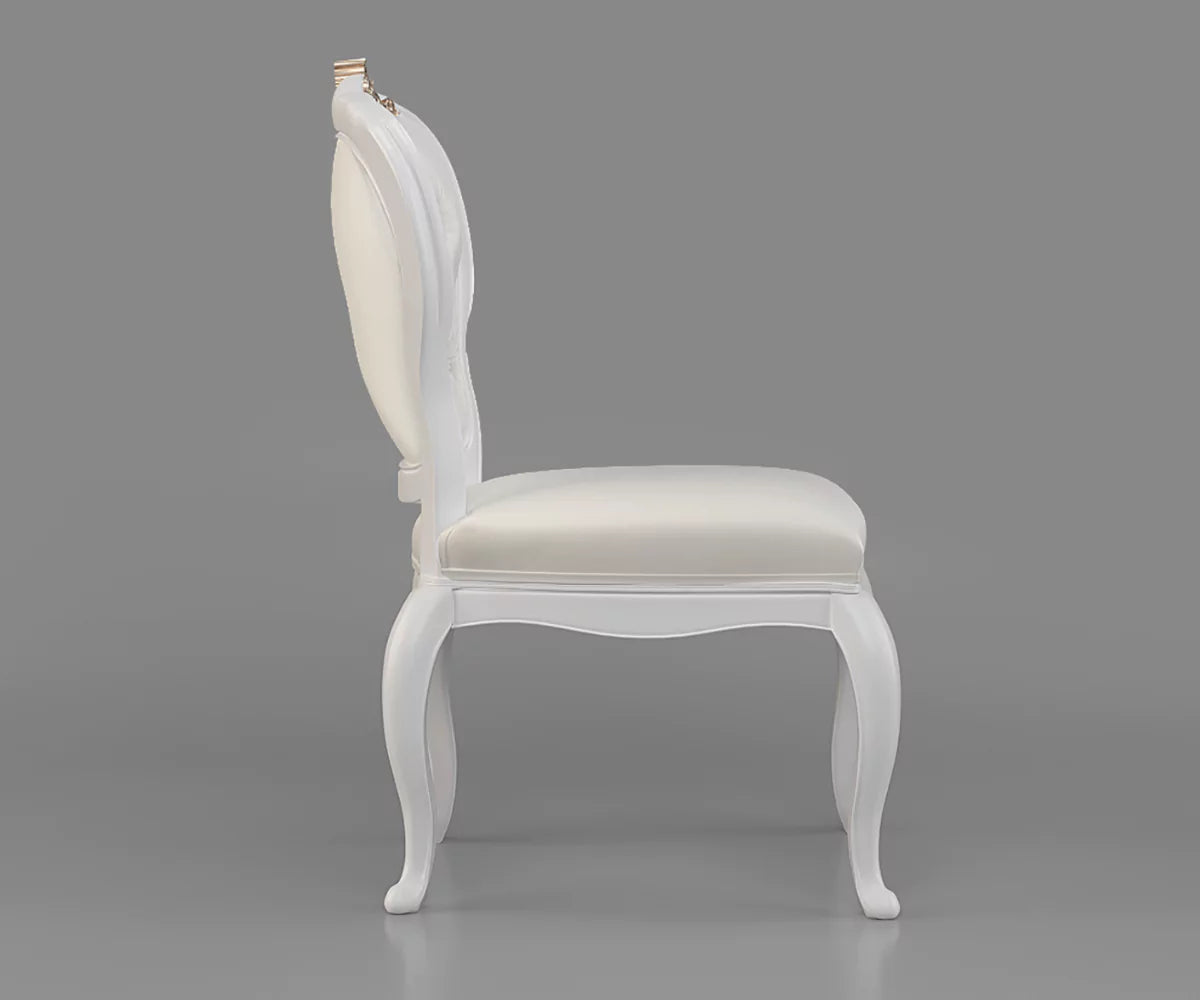 Nyxor Luxury Upholstered Dining Chair, Side View.