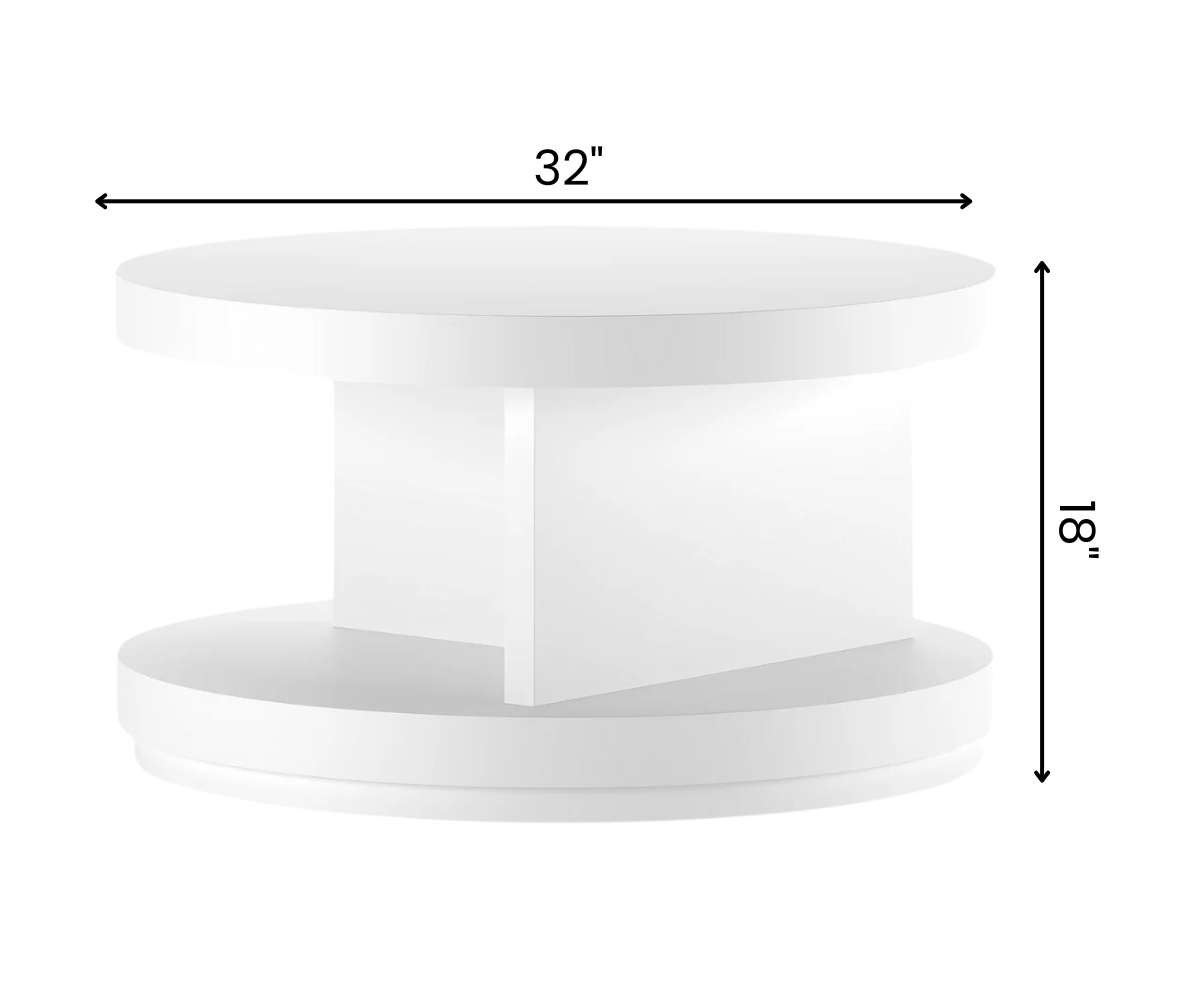 Opal Frost White Round Coffee Table