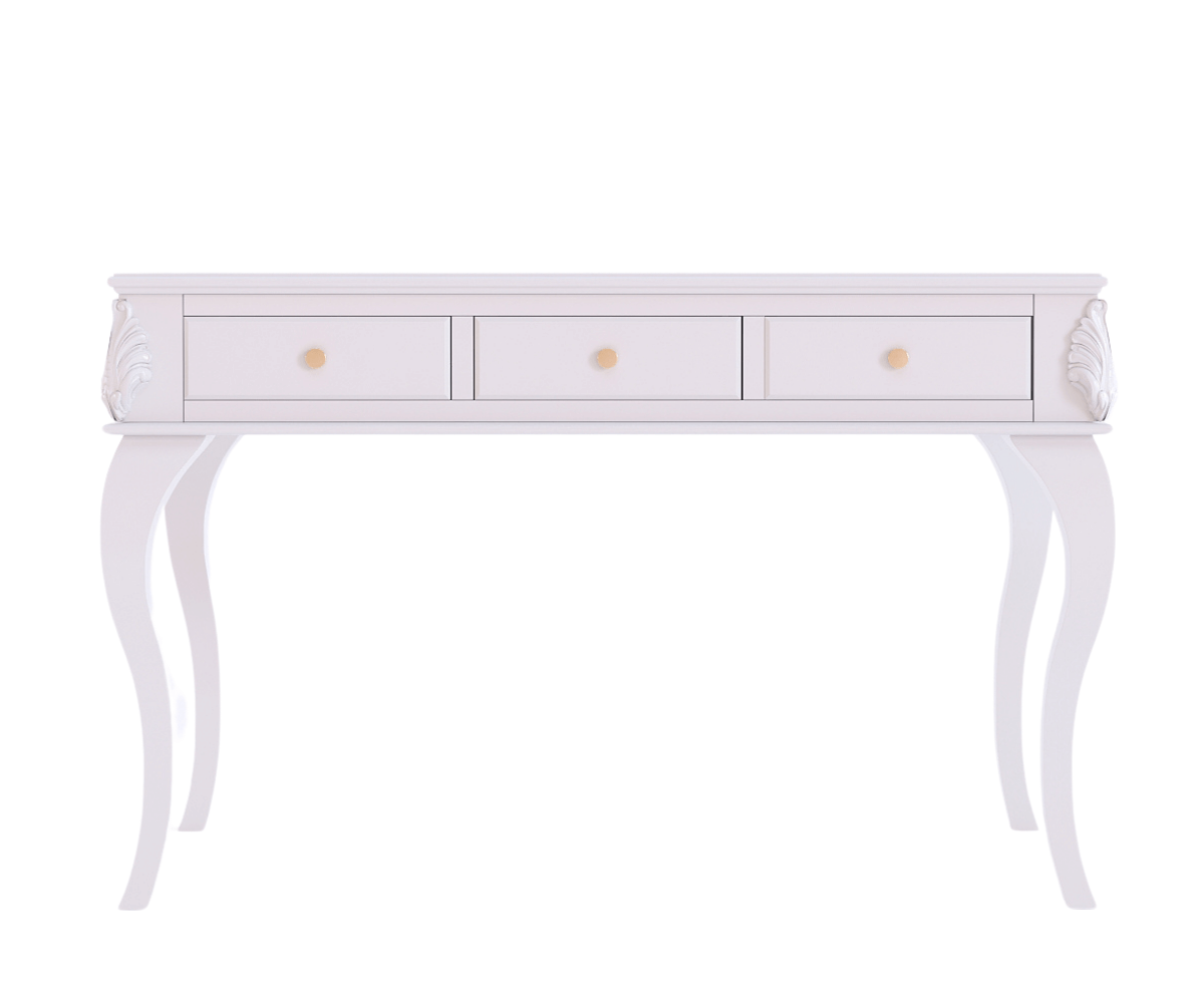 Opaline Luxury White Study Desk with Chair