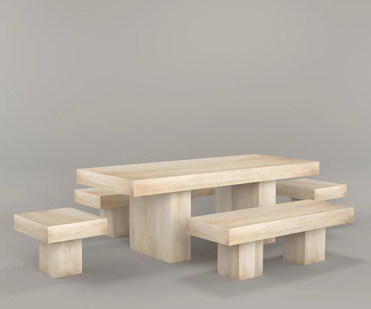 Oravelle Dining Table with Bench Set