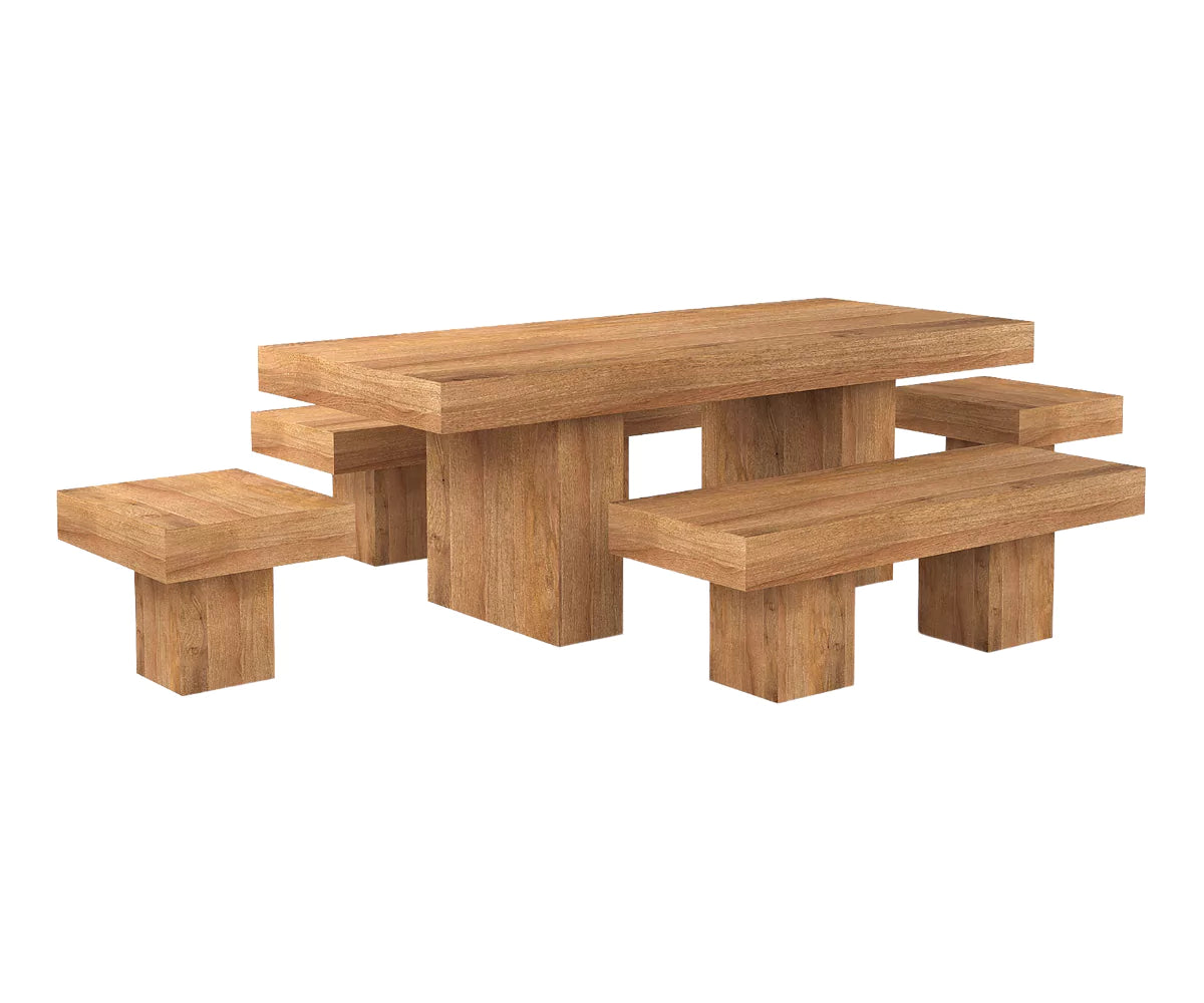 Oravelle Dining Table with Bench Set