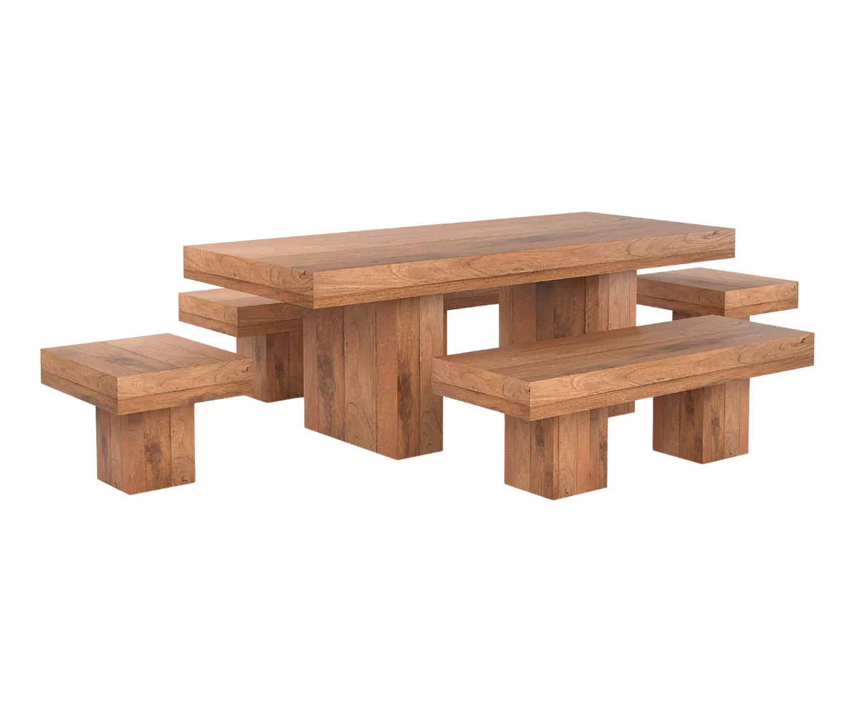 Oravelle Dining Table with Bench Set