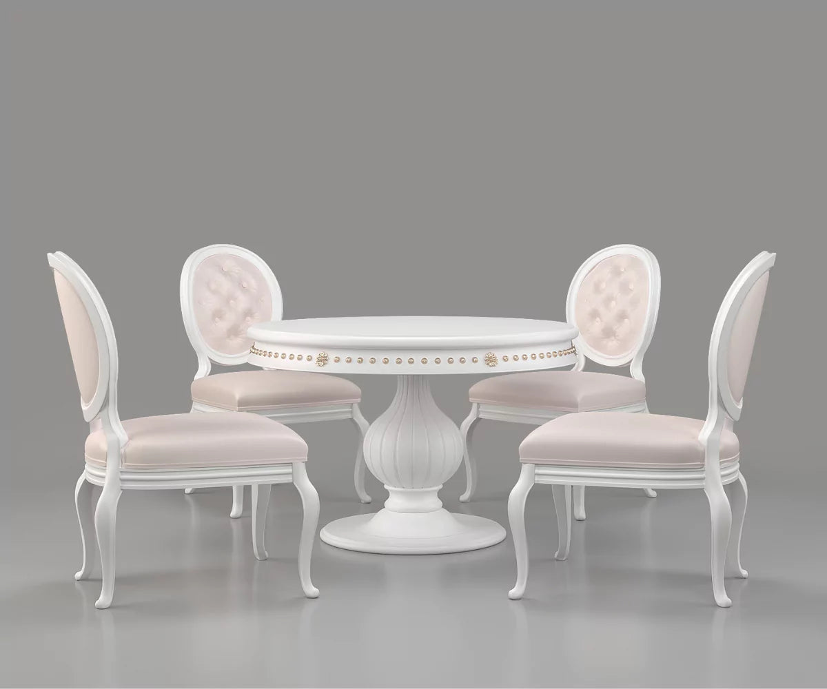 Ryvox Luxury Solid Wood Round Dining Set