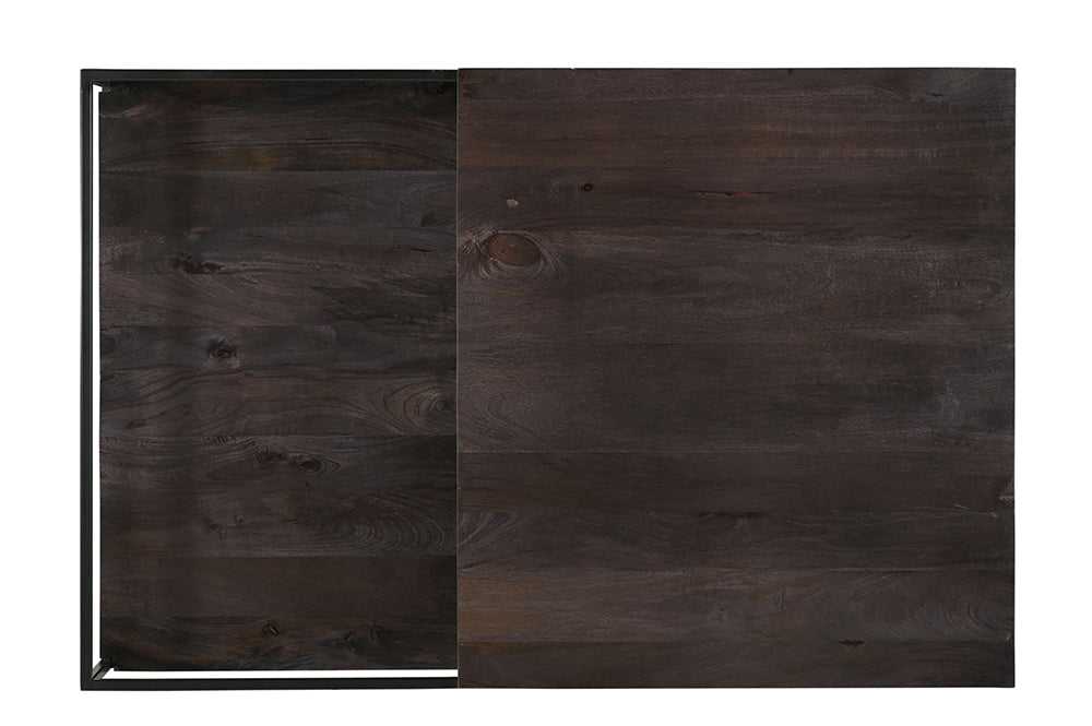 Becca Iron And Mango Wood Coffee Table In Dark Walnut