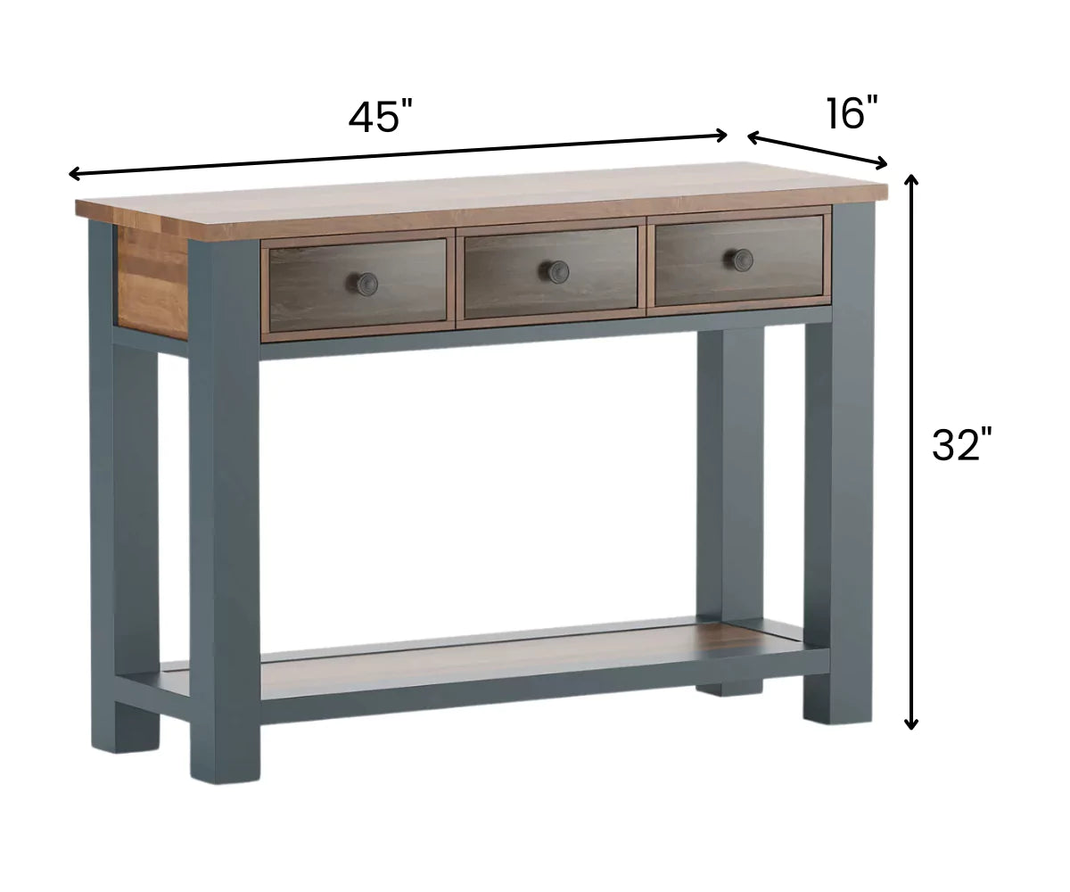 Snivvle Solid Wood 3 Drawer Console Table