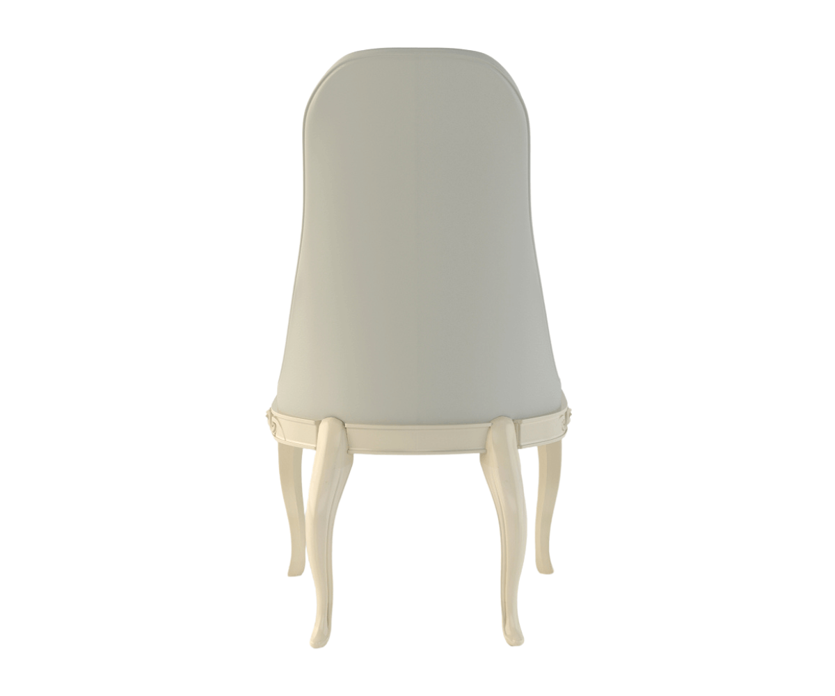 Vexal Solid Wood Luxury High Back Upholstered Dining Chair, Proper Back View