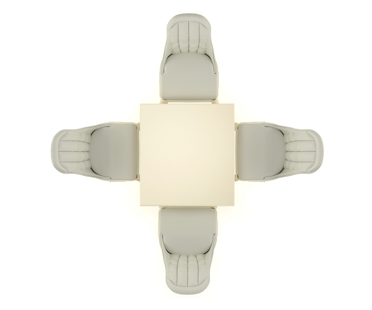 Vexal Solid Wood Luxury Dining Table Set - Top Angle