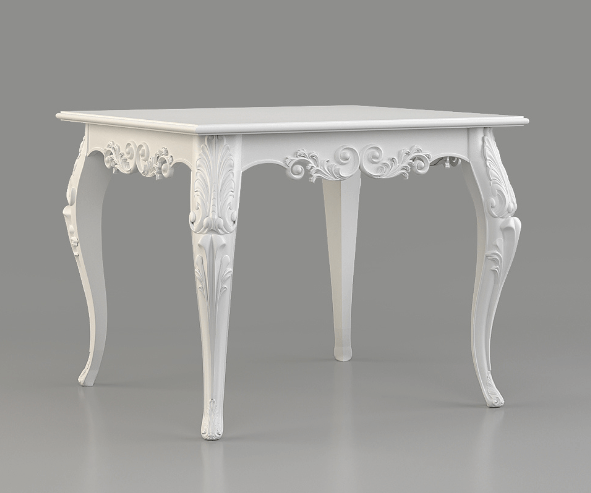 Vexal Solid Wood Luxury Dining Set, White Table.