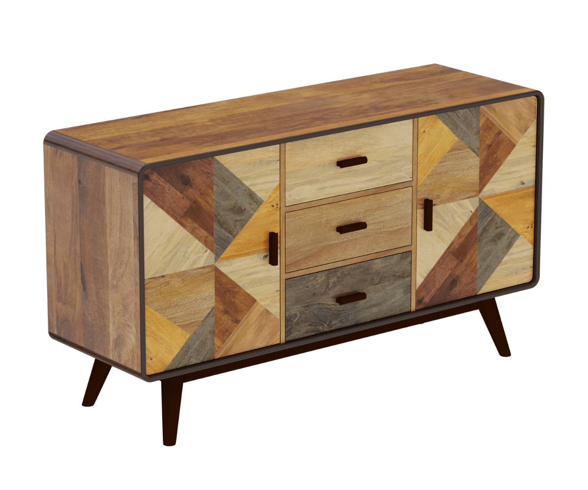 Vintage Solid Wood Modern Sideboard Cabinet