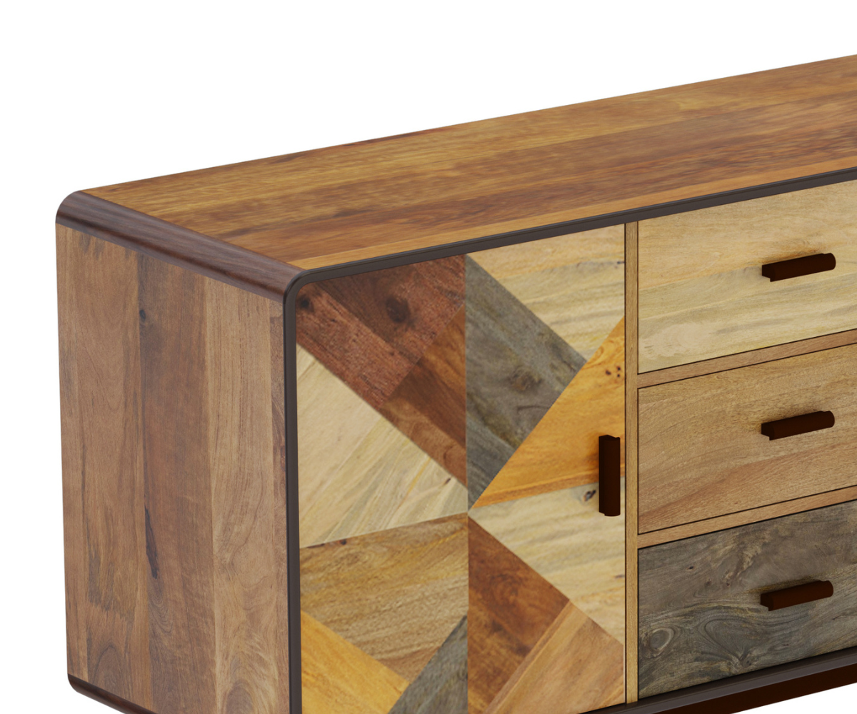 Vintage Solid Wood Modern Sideboard Cabinet