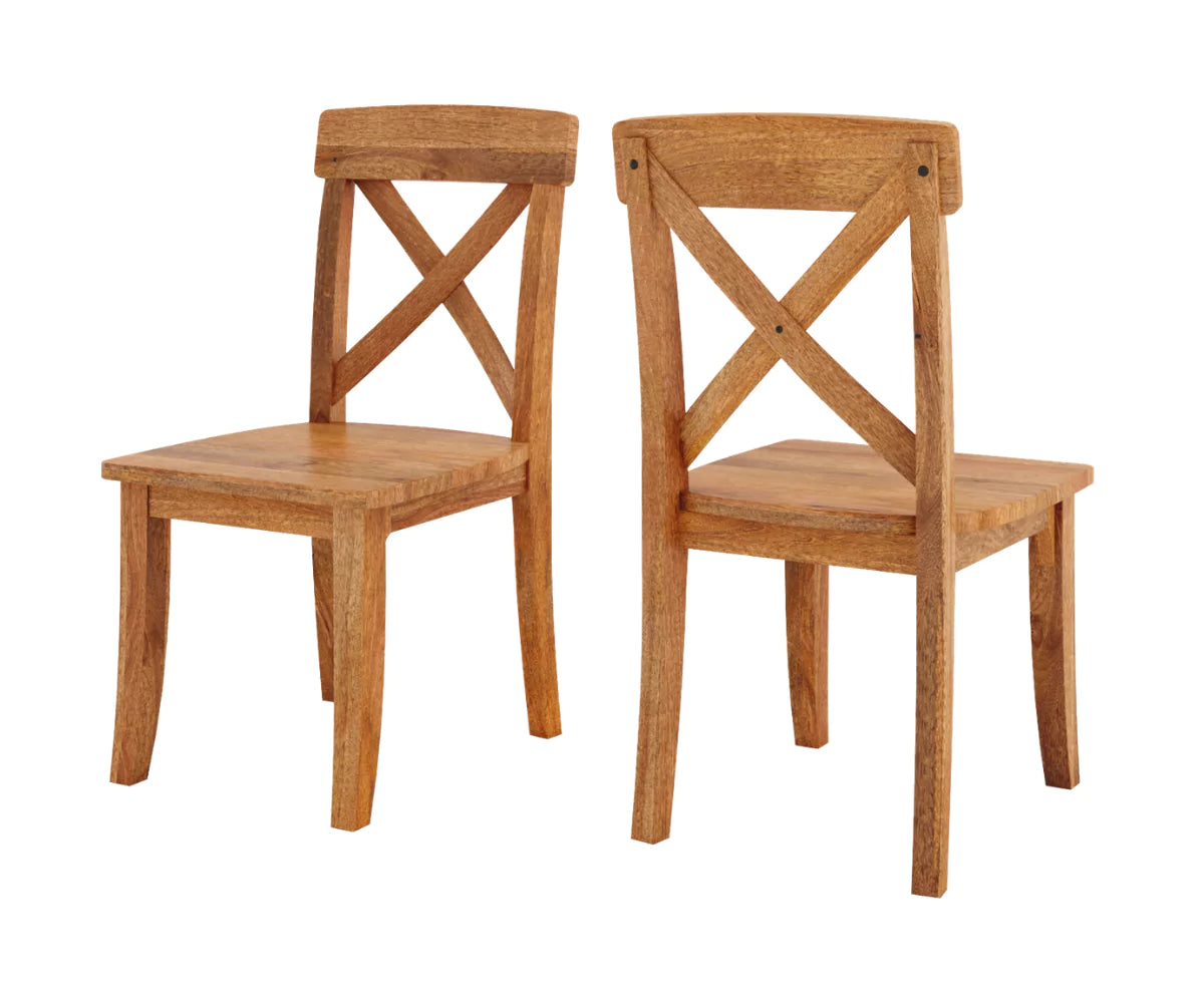 Viston Wooden Dining Chairs Set of 2 - Clay Brown Finish