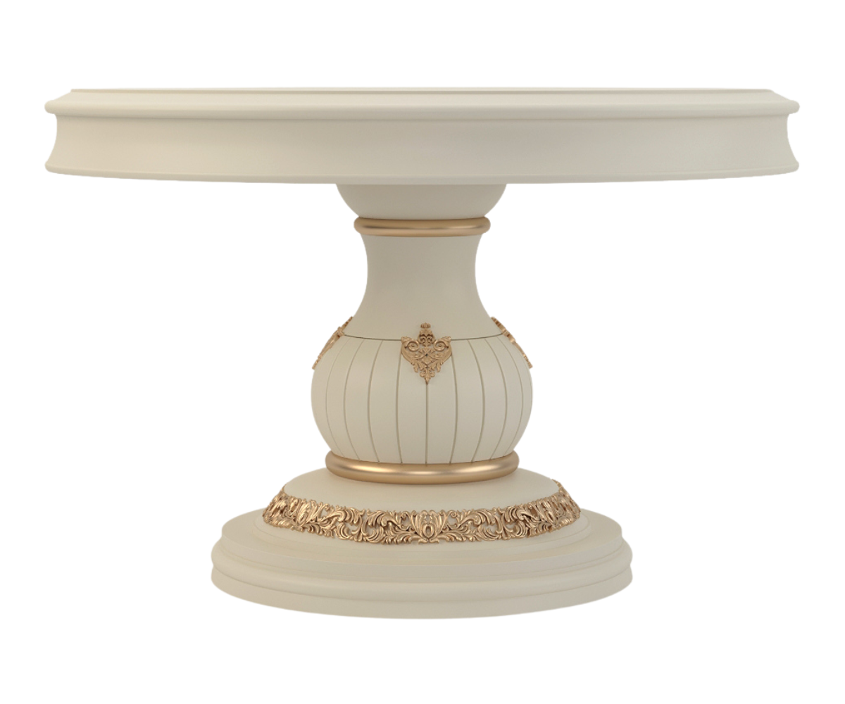 Nyxor Luxury Solid Wood Beige Round Dining Table